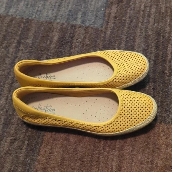 Clark's perforated leather espadrilles yellow - Picture 2 of 6
